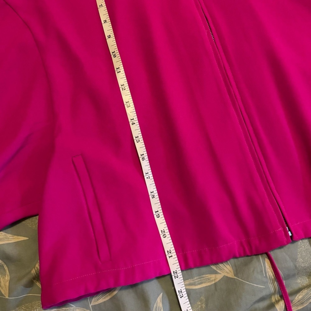 White Birch Vibrant Pink Zip-Up Blouse - Picture 6 of 6